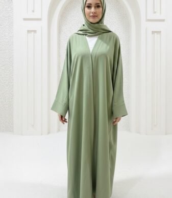 Mist Light Georgette Abaya Set – Flowy Elegant Modest Wear with Matching Hijab