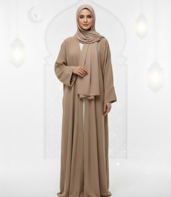 Céline Light Georgette Abaya Set – Elegant Flowy Modest Wear with Matching Hijab