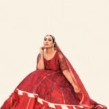 Kizil Deep Crimson Scarlet Lehenga – Paneled Flare and Regal Feminine Silhouette