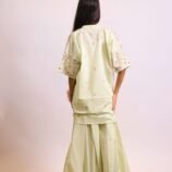 Gul-e-Mausam pistachio embroidered suit with pleated trousers