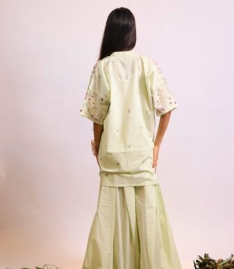 Gul-e-Mausam Gallery1 Gul-e-Mausam pistachio embroidered suit with pleated trousers