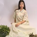 Gul-e-Mausam pistachio embroidered suit with pleated trousers