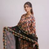 Gul-e-Surkh red printed lawn suit with cotton silk dupatta
