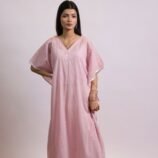Gulab embroidered lilac lawn kaftan with ivory trouser