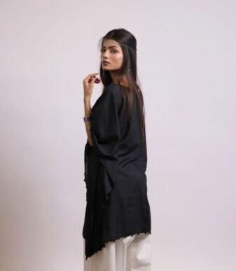 Raat Ki Rani Gallery2 Raat Ki Rani black lawn kaftan with ivory farshi shalwar